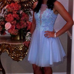 Beaded Floral Cocktail Gown